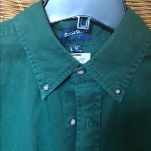 Guess green button down men’s shirt